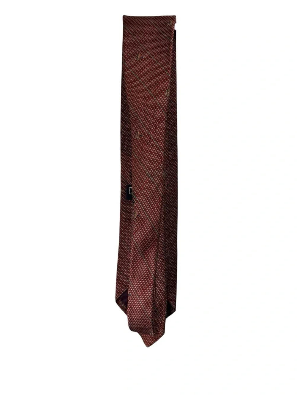 Vintage Polo Ralph Lauren Houndstooth Plaid Micro Duck Motif Tie Old Money